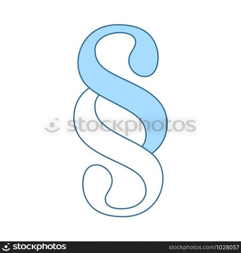 Paragraph Symbol Icon. Thin Line With Blue Fill Design. Vector Illustration.