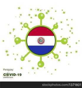 Paraguay Coronavius Flag Awareness Background. Stay home, Stay Healthy. Take care of your own health. Pray for Country