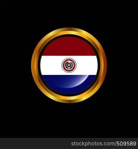 Paraguay flag Golden button