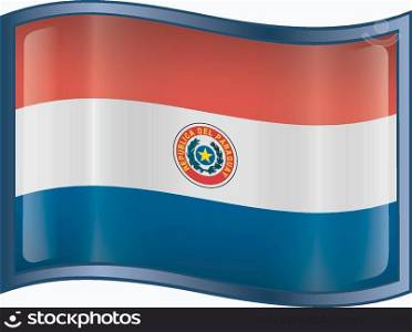 Paraguay Flag Icon, isolated on white background.