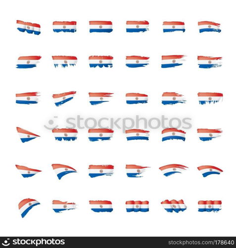 Paraguay flag, vector illustration on a white background. Paraguay flag, vector illustration on a white background.