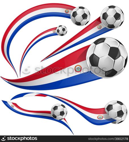 paraguay flag with soccer ball isolated on white background
