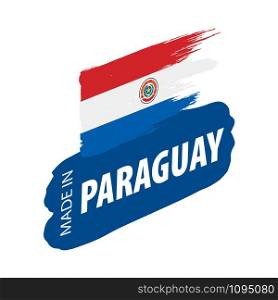 Paraguay national flag, vector illustration on a white background. Paraguay flag, vector illustration on a white background