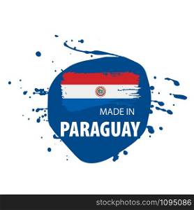 Paraguay national flag, vector illustration on a white background. Paraguay flag, vector illustration on a white background