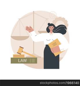 Paralegal services abstract concept vector illustration. Delegated legal work, organizing files, drafting documents, legal research, law firm, write report, litigation abstract metaphor.. Paralegal services abstract concept vector illustration.