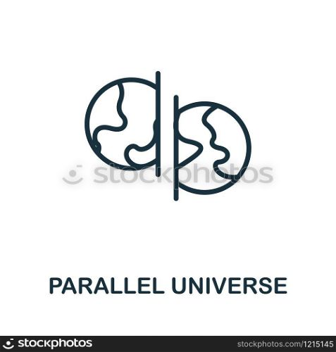Parallel Universe vector icon illustration. Creative sign from science icons collection. Filled flat Parallel Universe icon for computer and mobile. Symbol, logo vector graphics.. Parallel Universe vector icon symbol. Creative sign from science icons collection. Filled flat Parallel Universe icon for computer and mobile
