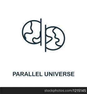Parallel Universe vector icon illustration. Creative sign from science icons collection. Filled flat Parallel Universe icon for computer and mobile. Symbol, logo vector graphics.. Parallel Universe vector icon symbol. Creative sign from science icons collection. Filled flat Parallel Universe icon for computer and mobile
