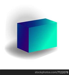 parallelepiped - One 3D geometric shape with holographic gradient isolated on white background, figures, polygon primitives, maths and geometry, for abstract art or logo, vector illustration. parallelepiped - One 3D geometric shape with holographic gradient isolated on white background vector