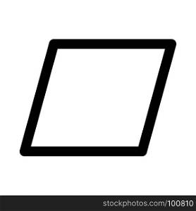 parallelogram - parallel sides, icon on isolated background