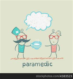 paramedic giving medicine patient