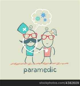 paramedic stethoscope listens to the patient says about bacteri
