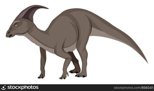 Parasaurolophus, illustration, vector on white background.