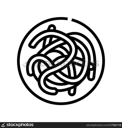 parasitic worms ascaris line icon vector. parasitic worms ascaris sign. isolated contour symbol black illustration. parasitic worms ascaris line icon vector illustration