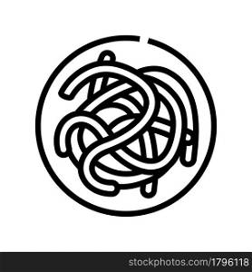 parasitic worms ascaris line icon vector. parasitic worms ascaris sign. isolated contour symbol black illustration. parasitic worms ascaris line icon vector illustration