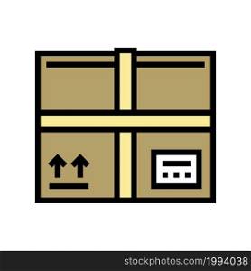 parcel box color icon vector. parcel box sign. isolated symbol illustration. parcel box color icon vector illustration