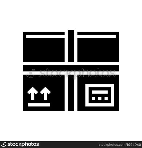 parcel box glyph icon vector. parcel box sign. isolated contour symbol black illustration. parcel box glyph icon vector illustration