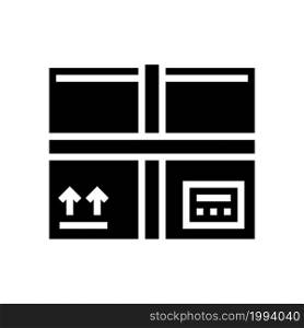 parcel box glyph icon vector. parcel box sign. isolated contour symbol black illustration. parcel box glyph icon vector illustration