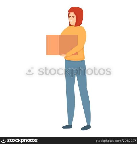 Parcel box housewife icon cartoon vector. Mother household. House clean. Parcel box housewife icon cartoon vector. Mother household