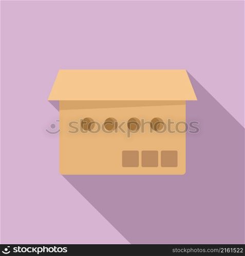Parcel box icon flat vector. Delivery package. Cardboard delivery. Parcel box icon flat vector. Delivery package