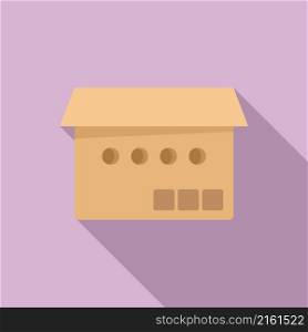 Parcel box icon flat vector. Delivery package. Cardboard delivery. Parcel box icon flat vector. Delivery package