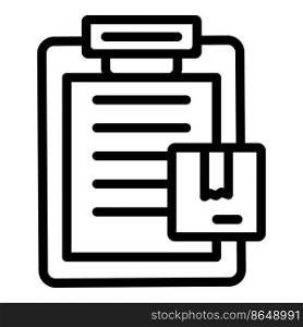 Parcel check icon outline vector. Fill form. Online write. Parcel check icon outline vector. Fill form