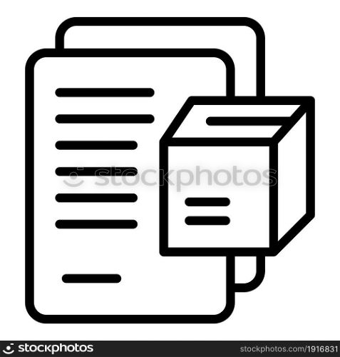 Parcel files icon outline vector. Delivery box. Package shipment. Parcel files icon outline vector. Delivery box