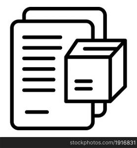 Parcel files icon outline vector. Delivery box. Package shipment. Parcel files icon outline vector. Delivery box