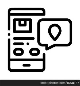 Parcel Location Phone Tracking Postal Transportation Company Icon Vector Thin Line. Contour Illustration. Parcel Location Phone Tracking Postal Transportation Company Icon Vector Illustration