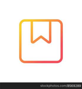 Parcel pixel perfect gradient linear ui icon. Order delivery online. E commerce site. End-to-end track. Line color user interface symbol. Modern style pictogram. Vector isolated outline illustration. Parcel pixel perfect gradient linear ui icon