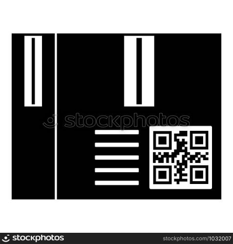 Parcel qr code icon. Simple illustration of parcel qr code vector icon for web design isolated on white background. Parcel qr code icon, simple style
