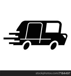 Parcel truck delivery icon. Simple illustration of parcel truck delivery vector icon for web design isolated on white background. Parcel truck delivery icon, simple style