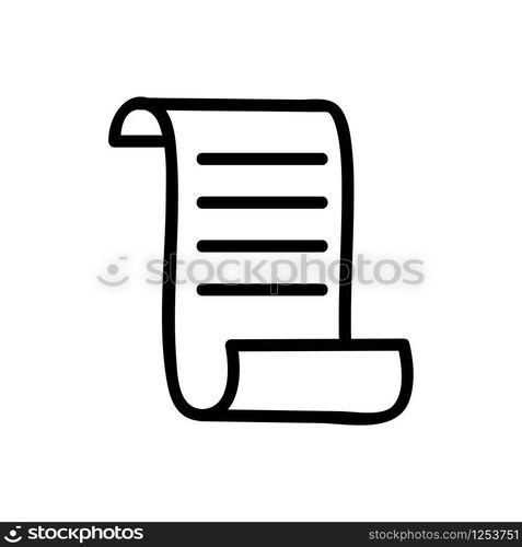 parchment paper scroll icon vector. Thin line sign. Isolated contour symbol illustration. parchment paper scroll icon vector. Isolated contour symbol illustration