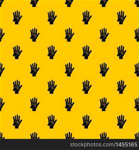 Parent and child hands together pattern seamless vector repeat geometric yellow for any design. Parent and child hands together pattern vector