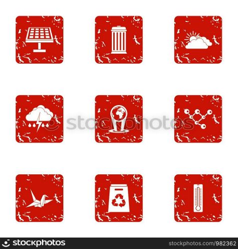 Parent state icons set. Grunge set of 9 parent state vector icons for web isolated on white background. Parent state icons set, grunge style