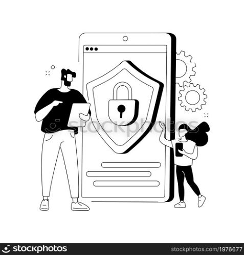 Parental control software abstract concept vector illustration. Internet security software, restricted access for children, parental control, media content limitation technology abstract metaphor.. Parental control software abstract concept vector illustration.