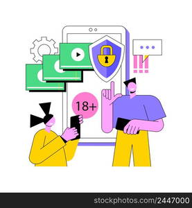 Parental control software abstract concept vector illustration. Internet security software, restricted access for children, parental control, media content limitation technology abstract metaphor.. Parental control software abstract concept vector illustration.