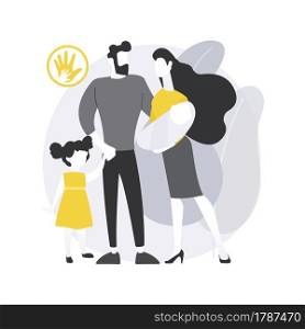 Parental responsibility abstract concept vector illustration. Rights responsibilities, social roles, cooking dinner, doing homework, child care, happy family, playing together abstract metaphor.. Parental responsibility abstract concept vector illustration.