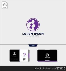 parenting logo template vector illustration and free business card design template. parenting logo template and free business card design