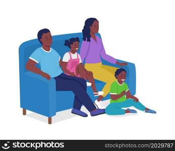 Parents children bonding semi flat color vector characters. Full body people on white. Building strong relationship isolated modern cartoon style illustration for graphic design and animation. Parents children bonding semi flat color vector characters