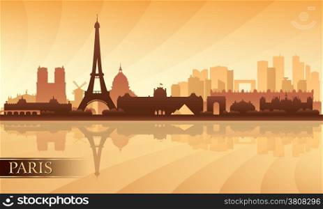 Paris city skyline silhouette background, vector illustration&#xA;