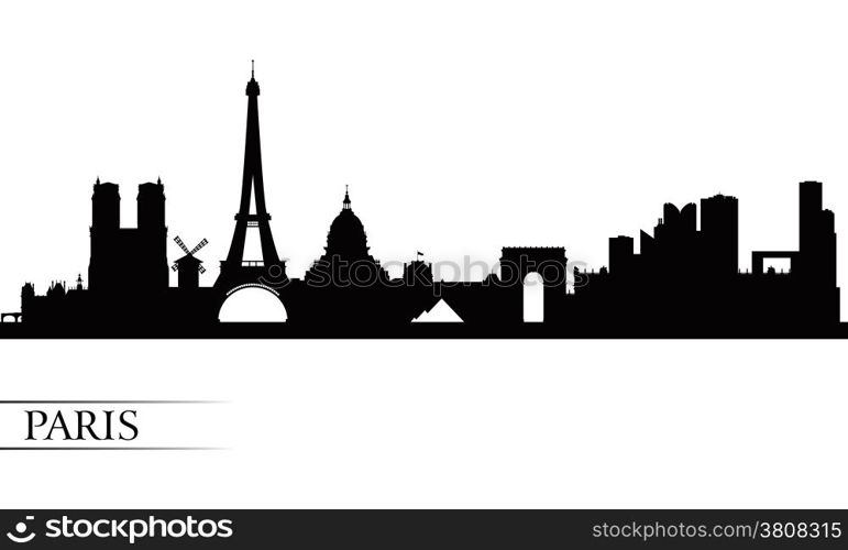 Paris city skyline silhouette background, vector illustration&#xA;