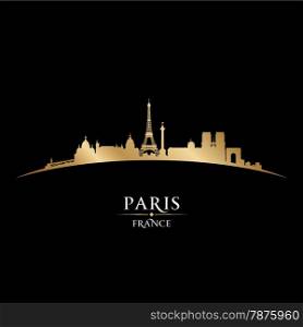 Paris France city skyline silhouette. Vector illustration