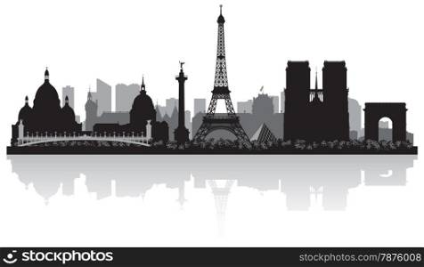 Paris France city skyline vector silhouette illustration