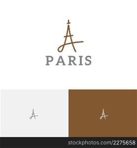 Paris France Eiffel Tour Travel Holiday Vacation Agency Abstract Logo