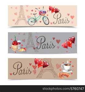 Paris romantic love balloons and red wine with eiffel tower background banners set abstract watercolor vector illustration. Paris watercolor symbols banners