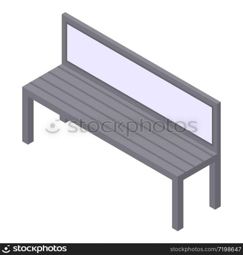 Park bench ad icon. Isometric of park bench ad vector icon for web design isolated on white background. Park bench ad icon, isometric style