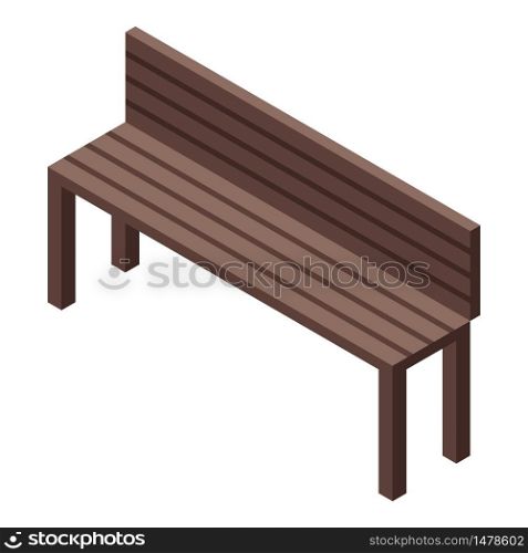Park bench icon. Isometric of park bench vector icon for web design isolated on white background. Park bench icon, isometric style