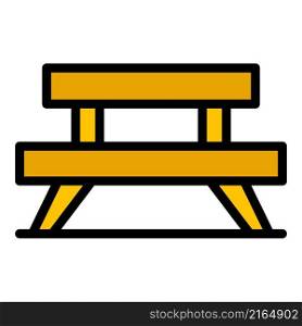 Park bench icon. Outline park bench vector icon color flat isolated. Park bench icon color outline vector