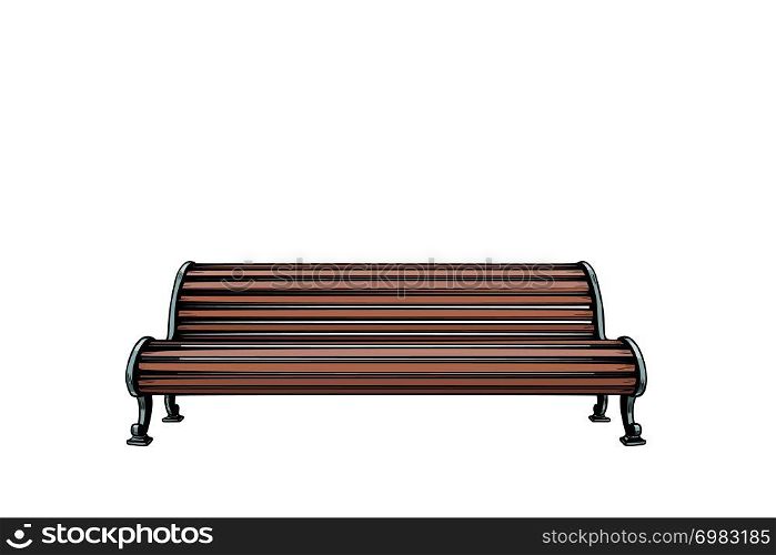Park bench isolate on white background. Pop art retro vector illustration kitsch vintage. Park bench isolate on white background