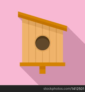 Park bird house icon. Flat illustration of park bird house vector icon for web design. Park bird house icon, flat style